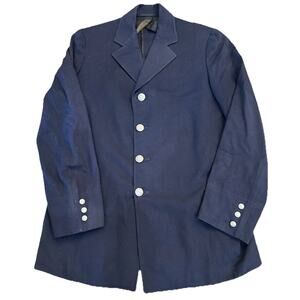 Vtg 1940s Sigmund Eisner Jacket Mens Sz 38.5 Navy Blazer Wool Uniform FD Buttons